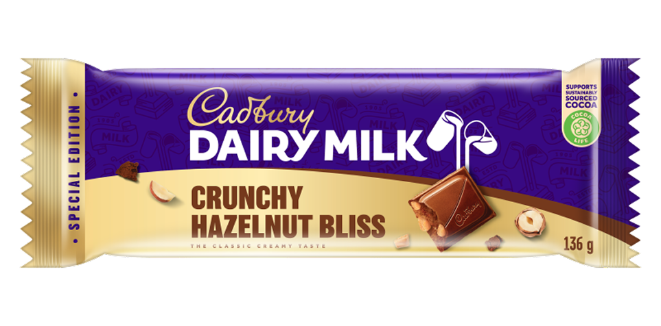 CADBURY DAIRY MILK CRUNCHY HAZELNUT BLISS